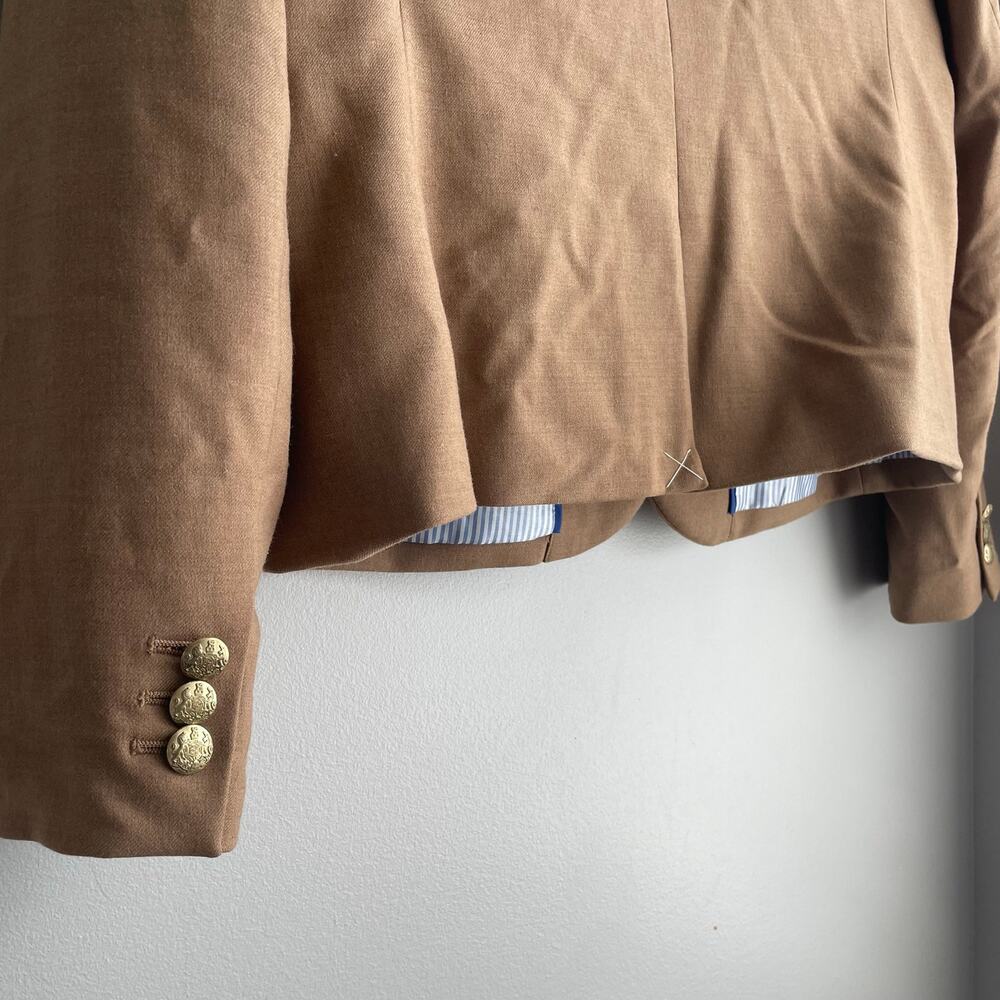 J. Crew Women’s Schoolboy Blazer Wool Blend Tan Camel size 14 - Picture 13 of 16